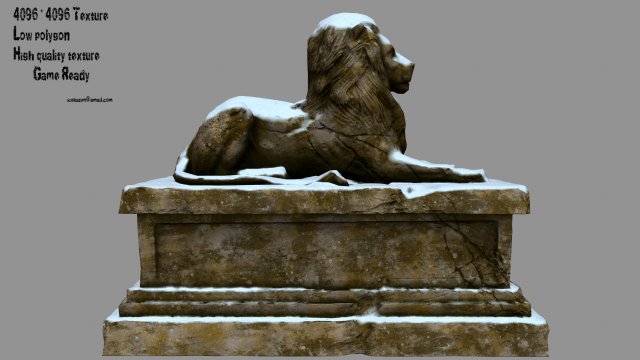 lion statue 3D Model .c4d .max .obj .3ds .fbx .stl .blend 