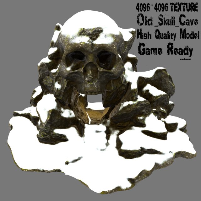 skull cave 3D 모델 .c4d .max .obj .3ds .fbx .stl .blend