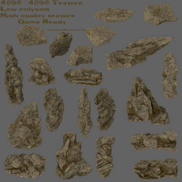 desert rocks 3D Model .c4d .max .obj .3ds .fbx .stl .blend