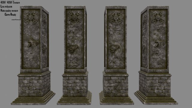 pillar 3D Model .c4d .max .obj .3ds .fbx .stl .blend 