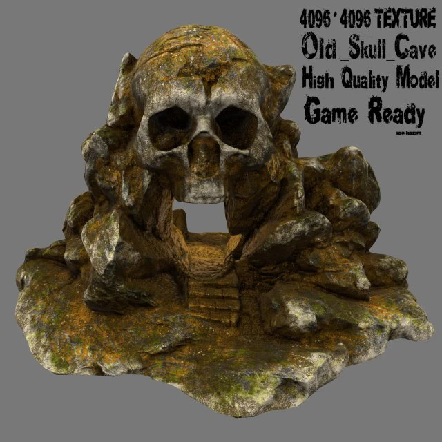 skull cave 3D Model .c4d .max .obj .3ds .fbx .stl .blend 
