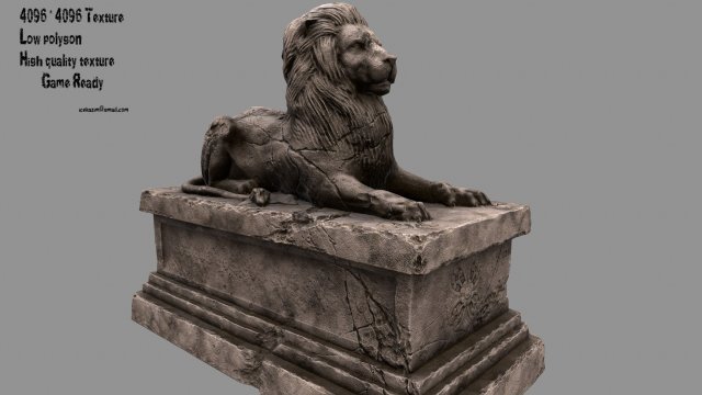 lion statue 3D-Modell .c4d .max .obj .3ds .fbx .stl .blend 
