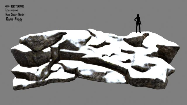 snow rock 3D Model .c4d .max .obj .3ds .fbx .stl .blend 
