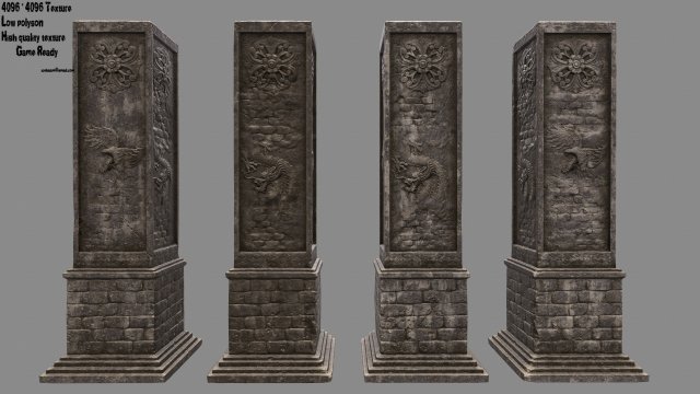 pillar Model 3D .c4d .max .obj .3ds .fbx .stl .blend 
