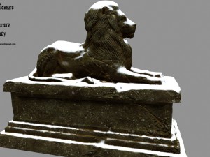 lion statue 3D मॉडल