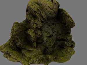 mossy skull cave Model 3D
