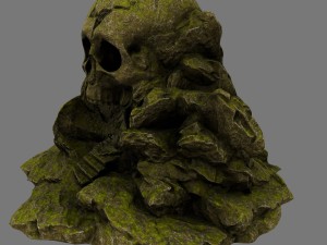 mossy skull cave Model 3D