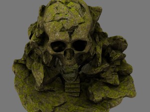 mossy skull cave Model 3D