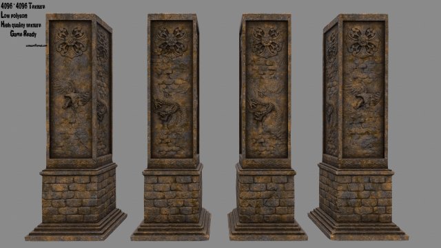 pillar 3D Model .c4d .max .obj .3ds .fbx .stl .blend 