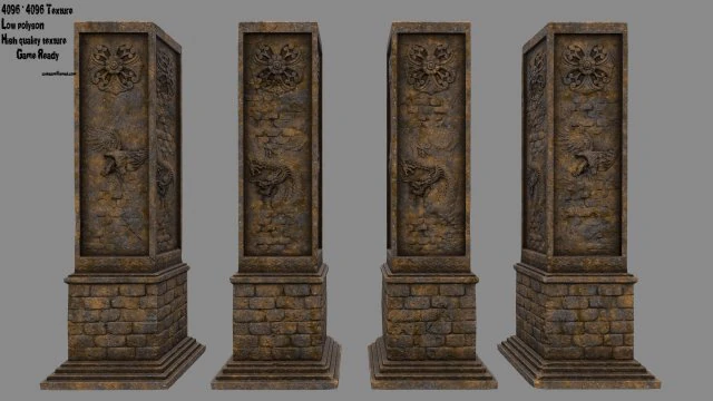 pilastro Modello 3D .c4d .max .obj .3ds .fbx .stl .blend 