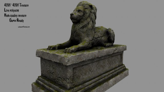 lion statue Modelo 3D .c4d .max .obj .3ds .fbx .stl .blend 