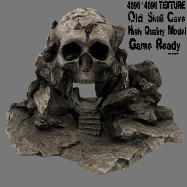 skull cave Model 3D .c4d .max .obj .3ds .fbx .stl .blend 