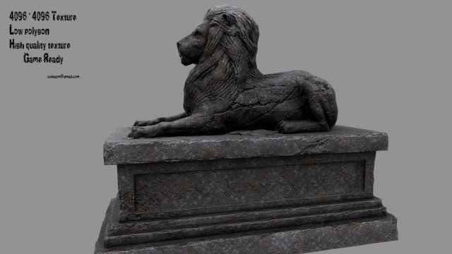 lion statue Modelo 3D .c4d .max .obj .3ds .fbx .stl .blend 
