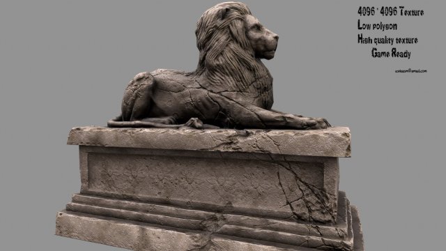 lion statue 1 3D मॉडल .c4d .max .obj .3ds .fbx .stl .blend 