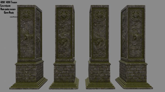 pillar 3D 모델 .c4d .max .obj .3ds .fbx .stl .blend 