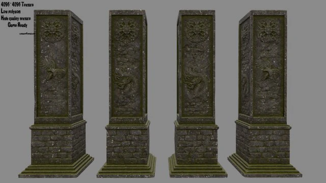 pillar 3D Model .c4d .max .obj .3ds .fbx .stl .blend 