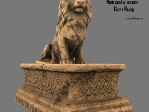 patung singa Model 3D