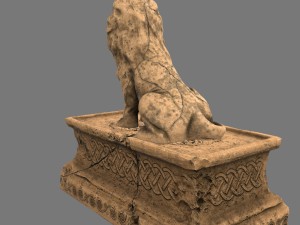lion statue 3D मॉडल