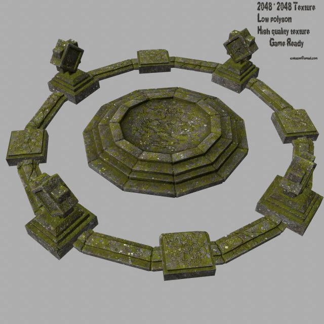 old temple 3D Model .c4d .max .obj .3ds .fbx .stl .blend