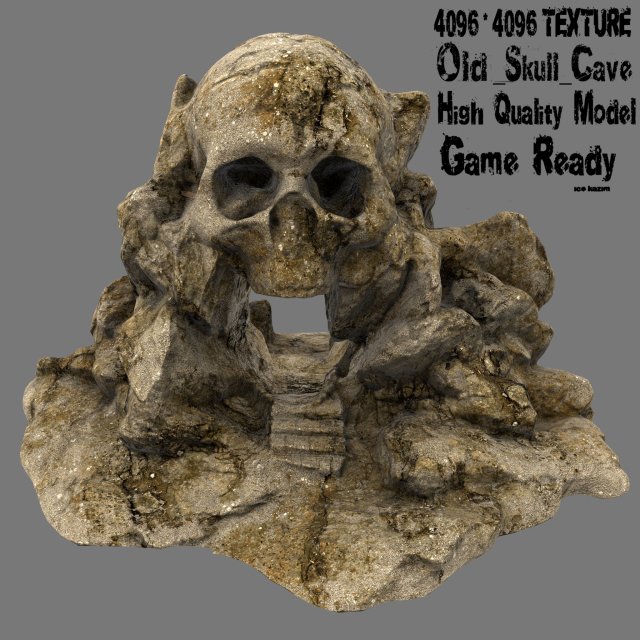 skull cave 3D Model .c4d .max .obj .3ds .fbx .stl .blend 