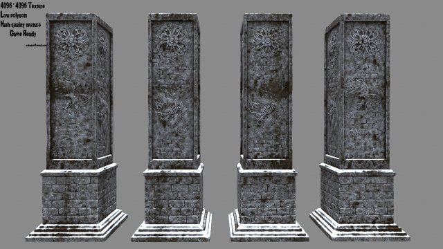 pillar Model 3D .c4d .max .obj .3ds .fbx .stl .blend 
