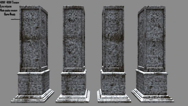 pillar 3D Model .c4d .max .obj .3ds .fbx .stl .blend 