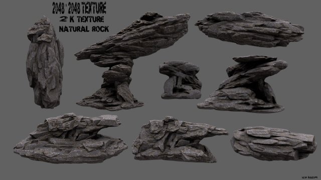 rock set Modello 3D .c4d .max .obj .3ds .fbx .stl .blend 