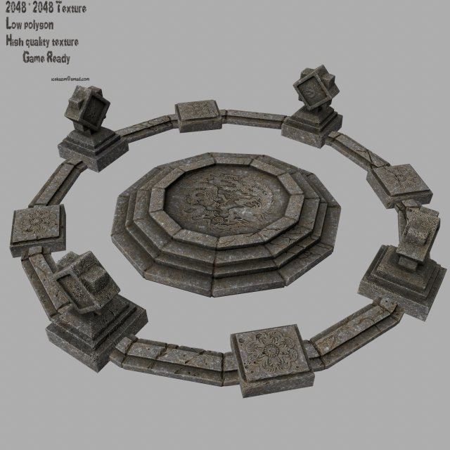 temple 3D 모델 .c4d .max .obj .3ds .fbx .stl .blend 