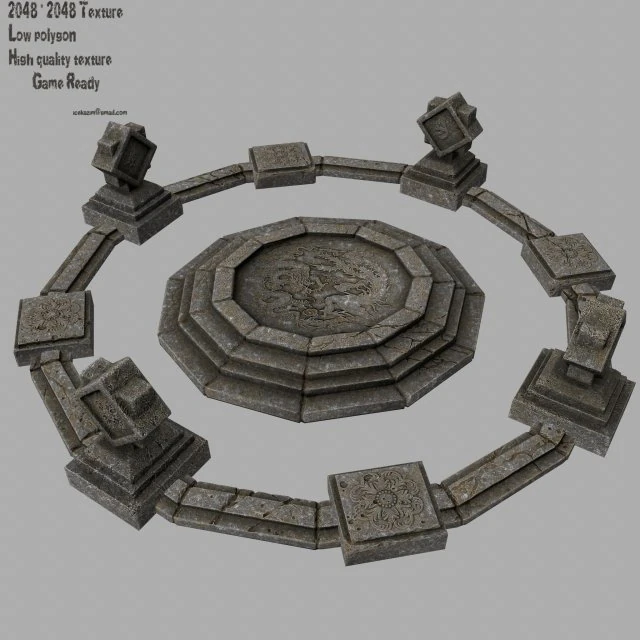 temple 3D Model .c4d .max .obj .3ds .fbx .stl .blend 