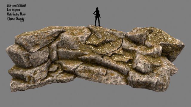 rock 01 3D Model .c4d .max .obj .3ds .fbx .stl .blend 