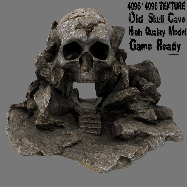 skull cave 3Dモデル .c4d .max .obj .3ds .fbx .stl .blend 