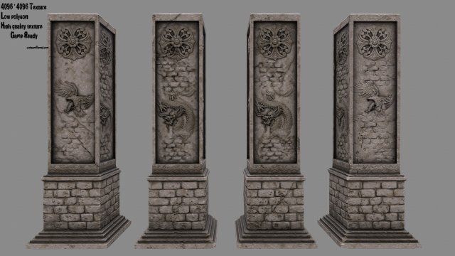 pillar 3D Model .c4d .max .obj .3ds .fbx .stl .blend 
