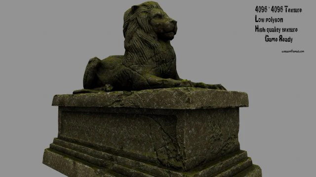 lion statue 3D Model .c4d .max .obj .3ds .fbx .stl .blend