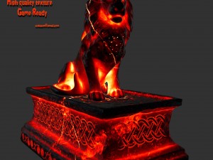 fire lion statue 3D Model