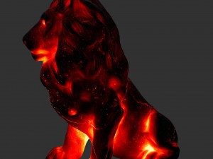 fire lion statue 3D Model