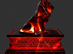fire lion statue 3D Model