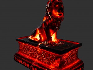 fire lion statue 3D Model