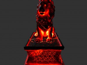 fire lion statue 3D Model