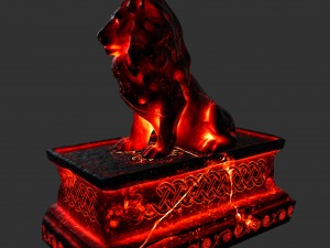 fire lion statue 3D Model