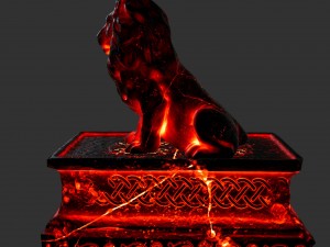 fire lion statue 3D Model