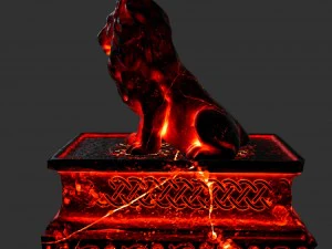 fire lion statue 3D Model