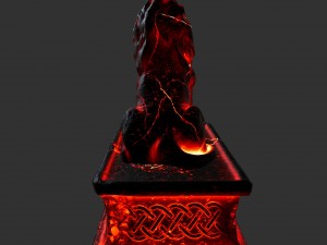 fire lion statue 3D Model