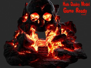 fire skull cave Modelo 3D