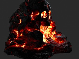fire skull cave Modelo 3D