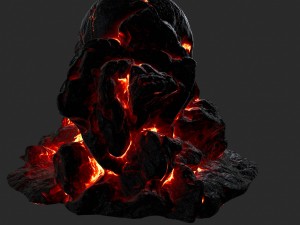 fire skull cave Modelo 3D