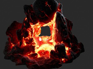 fire skull cave Modelo 3D