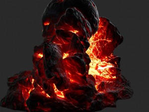 fire skull cave Modelo 3D