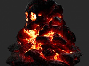 fire skull cave Modelo 3D