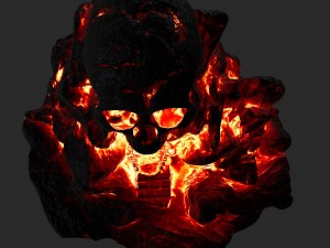 fire skull cave Modelo 3D