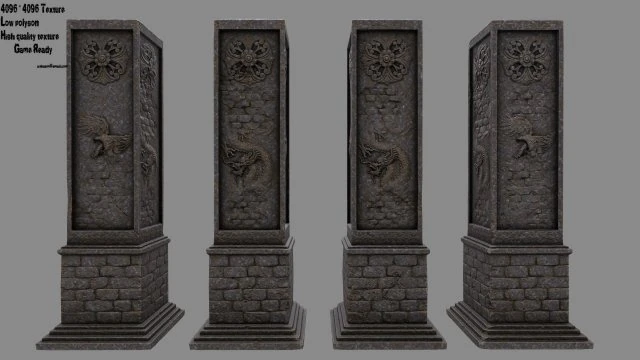 pillar 3D Model .c4d .max .obj .3ds .fbx .stl .blend 